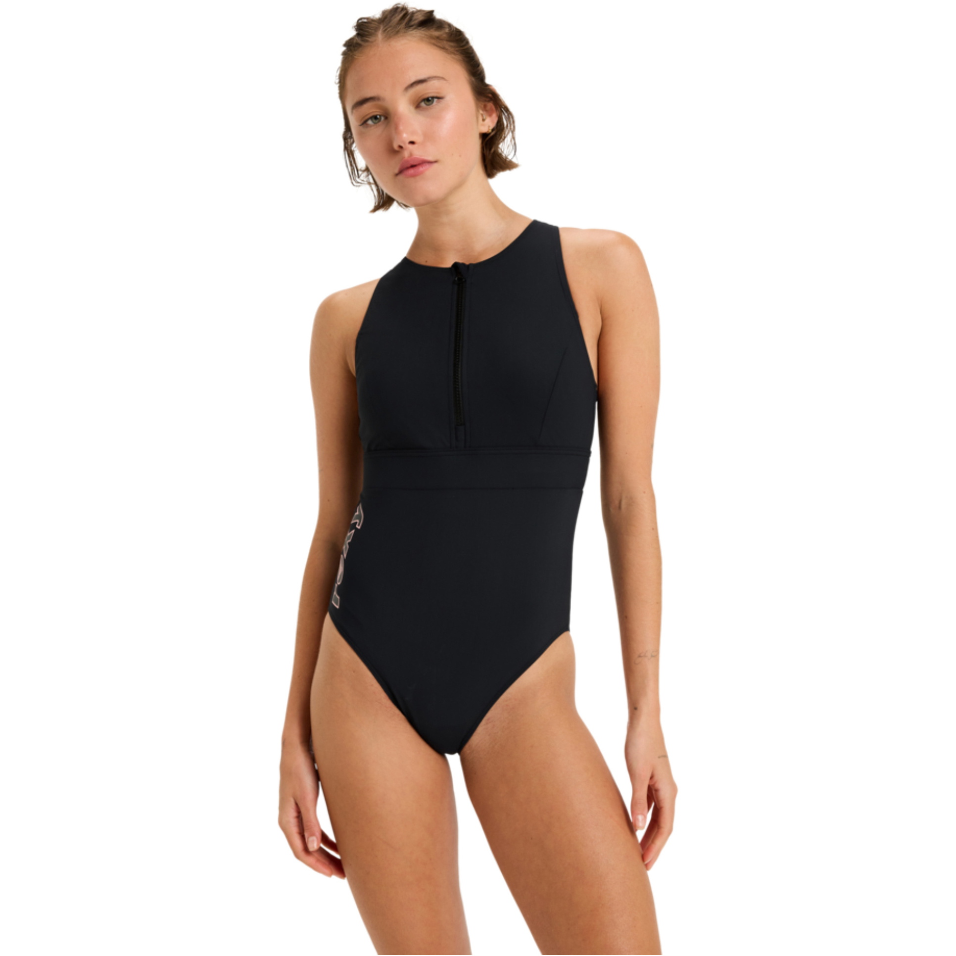 2025 Roxy Dames Active High Perf Eendelig Zwempak ERJX103763 - Anthracite